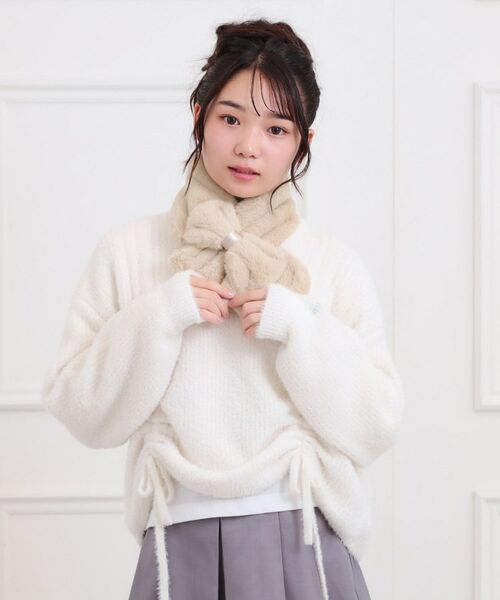 PINK-latte / ピンク ラテ マフラー・ショール・スヌード・ストール | リボン差込ティペット | 詳細6