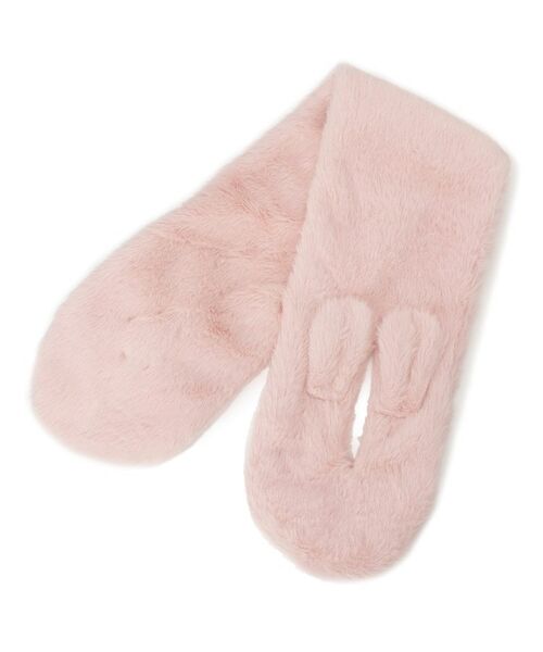 PINK-latte / ピンク ラテ マフラー・ショール・スヌード・ストール | ポンポン耳付きティペット | 詳細2