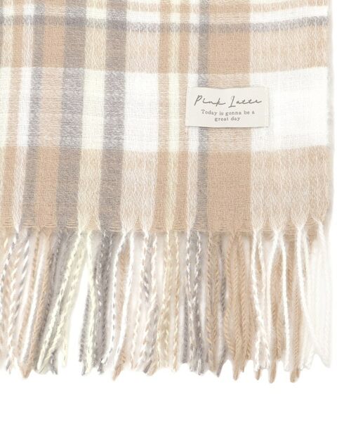 PINK-latte / ピンク ラテ マフラー・ショール・スヌード・ストール | 起毛タータンストール | 詳細2