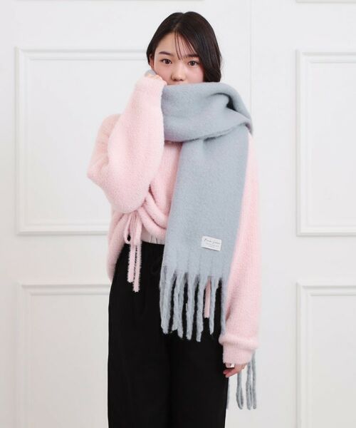 PINK-latte / ピンク ラテ マフラー・ショール・スヌード・ストール | ボリュームフリンジストール | 詳細5
