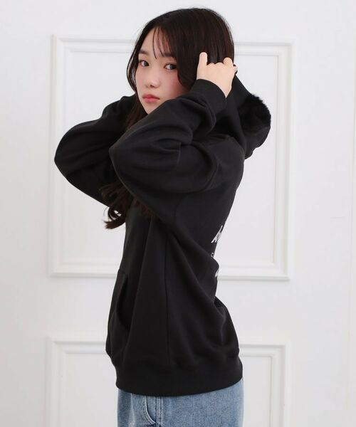 PINK-latte/ピンク ラテ くま耳チュニックパーカー ブラック(019) 16(160cm)