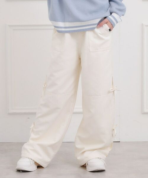 PINK-latte / ピンク ラテ パンツ | ピーチ起毛リボン付カーゴパンツ | 詳細10