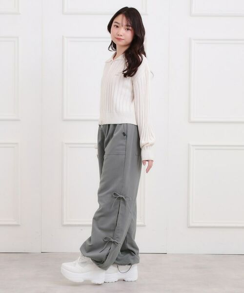 PINK-latte / ピンク ラテ パンツ | ピーチ起毛リボン付カーゴパンツ | 詳細15