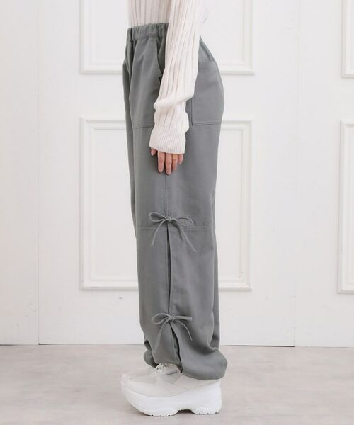PINK-latte / ピンク ラテ パンツ | ピーチ起毛リボン付カーゴパンツ | 詳細2