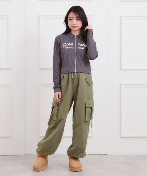 PINK-latte / ピンク ラテ パンツ | ピーチ起毛ベーシックカーゴパンツ | 詳細18