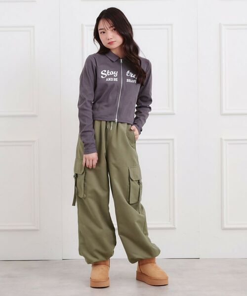 PINK-latte / ピンク ラテ パンツ | ピーチ起毛ベーシックカーゴパンツ | 詳細19