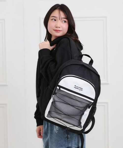 PINK-latte/ピンク ラテ 【本体容量約20L】ドローメッシュリュック ホワイト(001) 00 PINK-latte/ピンク ラテ 【本体容量約20L】ドローメッシュリュック ホワイト(001) 00