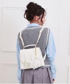 PINK-latte / ピンク ラテ ショルダーバッグ | リボンチャーム付きガーリーサッチェル