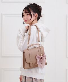 PINK-latte / ピンク ラテ ショルダーバッグ | リボンチャーム付きガーリーサッチェル