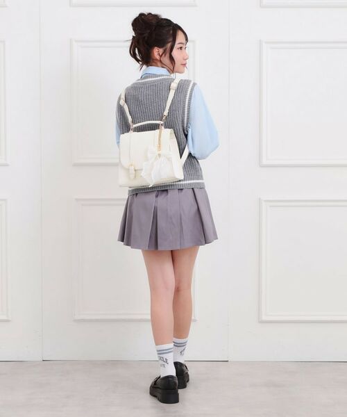 PINK-latte / ピンク ラテ ショルダーバッグ | リボンチャーム付きガーリーサッチェル | 詳細2