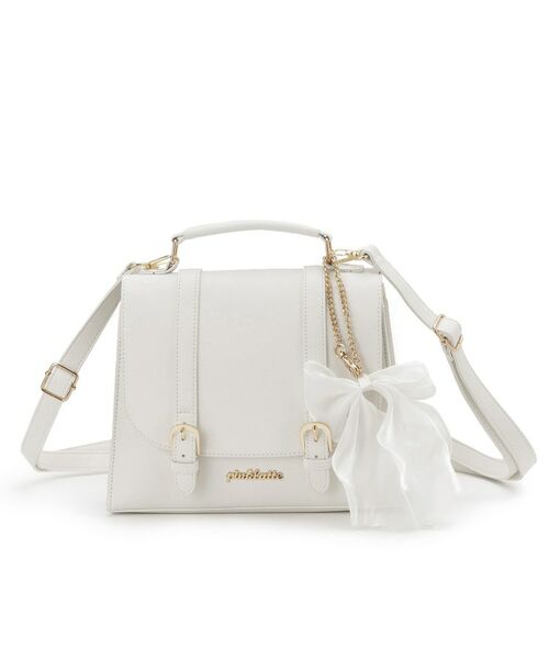 PINK-latte / ピンク ラテ ショルダーバッグ | リボンチャーム付きガーリーサッチェル | 詳細7