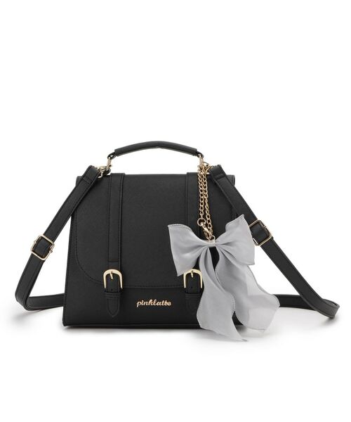 PINK-latte / ピンク ラテ ショルダーバッグ | リボンチャーム付きガーリーサッチェル | 詳細8