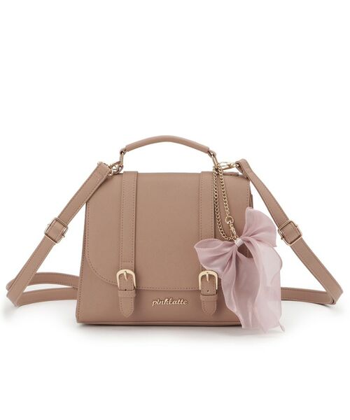 PINK-latte / ピンク ラテ ショルダーバッグ | リボンチャーム付きガーリーサッチェル | 詳細9
