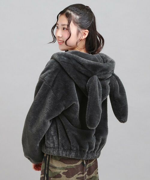 PINK-latte / ピンク ラテ レザーブルゾン・ジャケット | 耳付きフェイクファーブルゾン | 詳細15