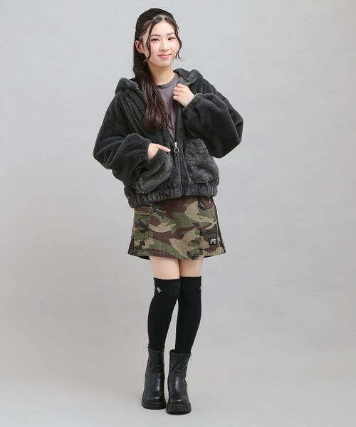 PINK-latte / ピンク ラテ レザーブルゾン・ジャケット | 耳付きフェイクファーブルゾン | 詳細16