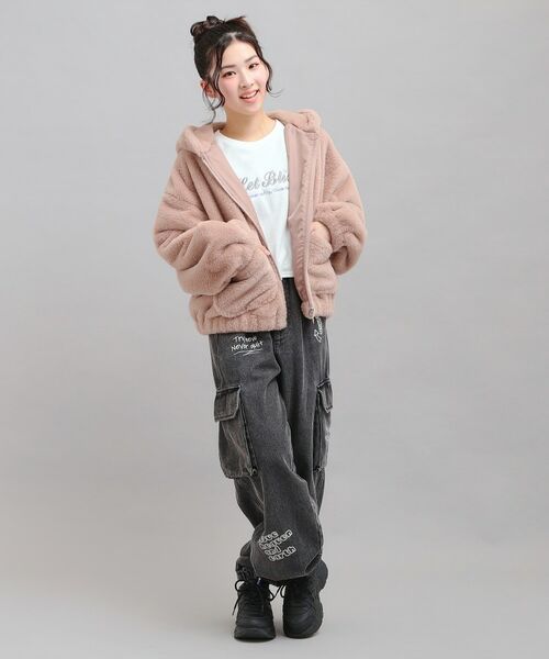 PINK-latte / ピンク ラテ レザーブルゾン・ジャケット | 耳付きフェイクファーブルゾン | 詳細19
