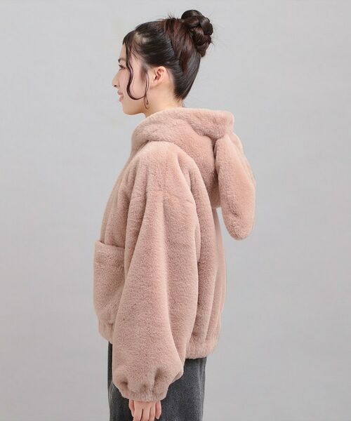 PINK-latte / ピンク ラテ レザーブルゾン・ジャケット | 耳付きフェイクファーブルゾン | 詳細2