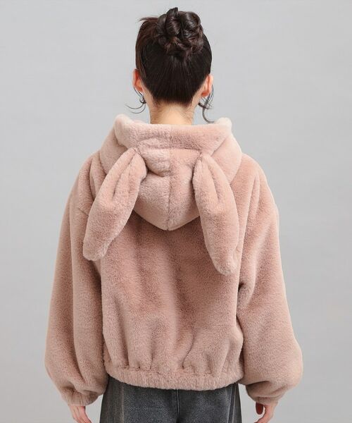 PINK-latte / ピンク ラテ レザーブルゾン・ジャケット | 耳付きフェイクファーブルゾン | 詳細3