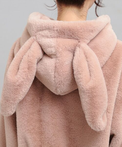 PINK-latte / ピンク ラテ レザーブルゾン・ジャケット | 耳付きフェイクファーブルゾン | 詳細5