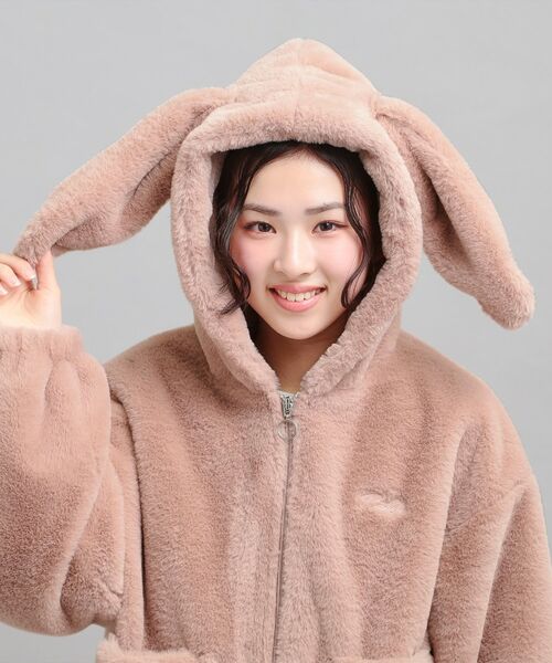 PINK-latte / ピンク ラテ レザーブルゾン・ジャケット | 耳付きフェイクファーブルゾン | 詳細9