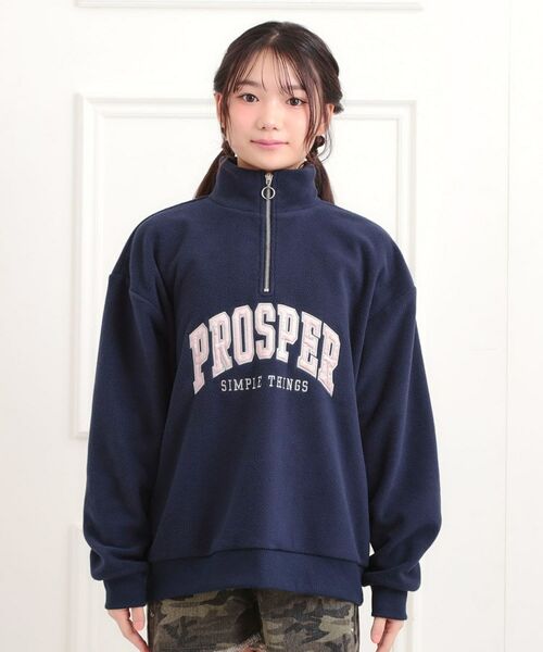 PINK-latte / ピンク ラテ スウェット | ハーフジップフリーストレーナー | 詳細1