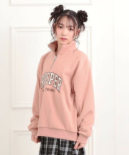 PINK-latte / ピンク ラテ スウェット | ハーフジップフリーストレーナー | 詳細11