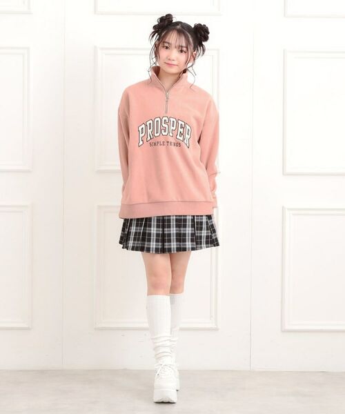 PINK-latte / ピンク ラテ スウェット | ハーフジップフリーストレーナー | 詳細12