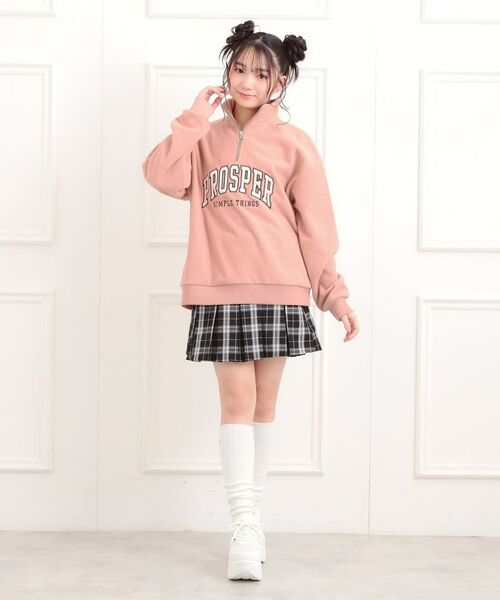 PINK-latte / ピンク ラテ スウェット | ハーフジップフリーストレーナー | 詳細13