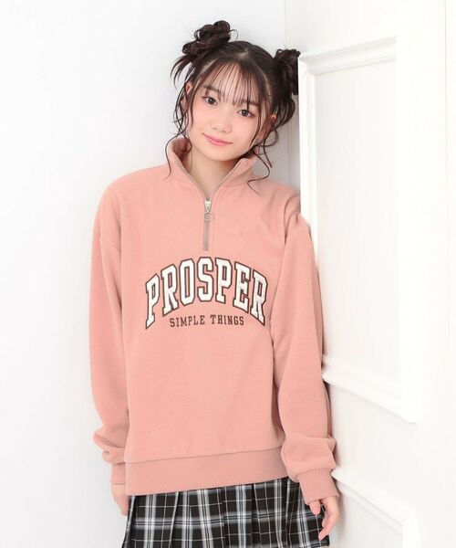 PINK-latte / ピンク ラテ スウェット | ハーフジップフリーストレーナー(ライトピンク(070))