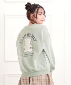 PINK-latte / ピンク ラテ スウェット | ボアくまちゃんアップリケ裏起毛トレーナー