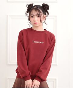 PINK-latte / ピンク ラテ スウェット | ボアくまちゃんアップリケ裏起毛トレーナー