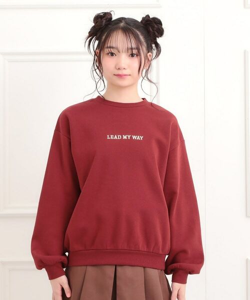 PINK-latte / ピンク ラテ スウェット | ボアくまちゃんアップリケ裏起毛トレーナー | 詳細1