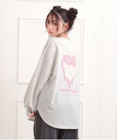 PINK-latte / ピンク ラテ スウェット | メルトハートビッグチュニックトレーナー