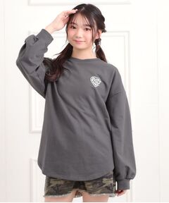 PINK-latte / ピンク ラテ スウェット | メルトハートビッグチュニックトレーナー