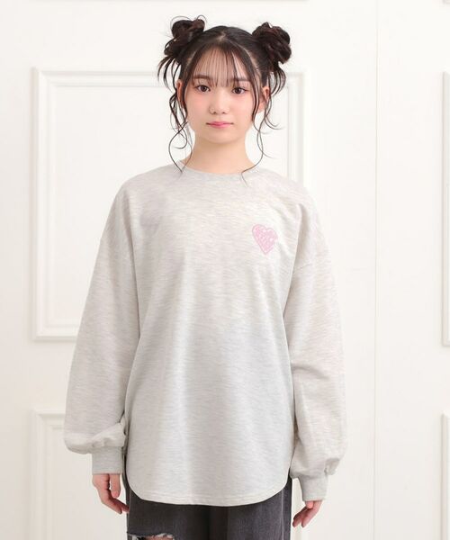 PINK-latte / ピンク ラテ スウェット | メルトハートビッグチュニックトレーナー | 詳細1
