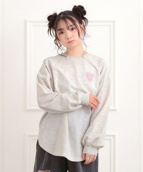 PINK-latte / ピンク ラテ スウェット | メルトハートビッグチュニックトレーナー | 詳細12