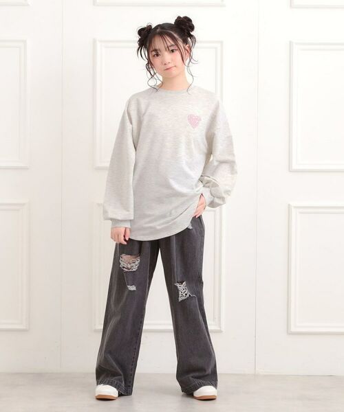 PINK-latte / ピンク ラテ スウェット | メルトハートビッグチュニックトレーナー | 詳細14