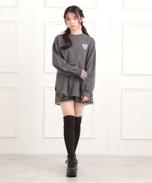 PINK-latte / ピンク ラテ スウェット | メルトハートビッグチュニックトレーナー | 詳細17