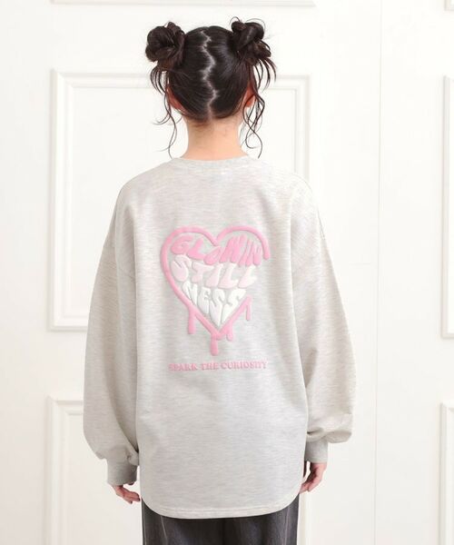 PINK-latte / ピンク ラテ スウェット | メルトハートビッグチュニックトレーナー | 詳細3