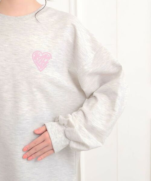 PINK-latte / ピンク ラテ スウェット | メルトハートビッグチュニックトレーナー | 詳細5