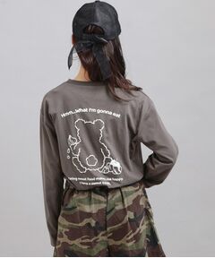 PINK-latte / ピンク ラテ Tシャツ | 発泡クリームくまちゃんロンT