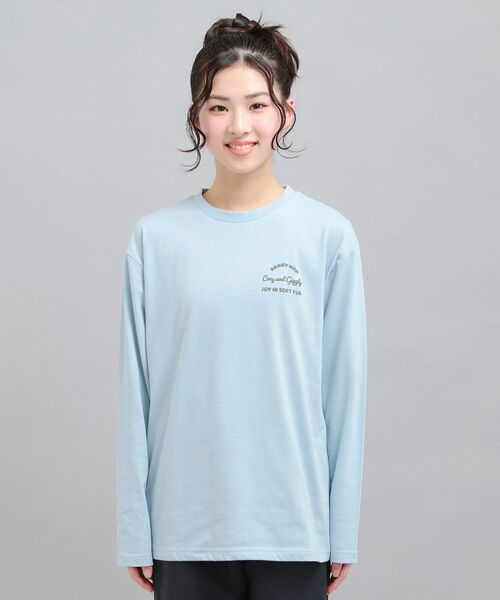 PINK-latte / ピンク ラテ Tシャツ | 発泡クリームくまちゃんロンT | 詳細1