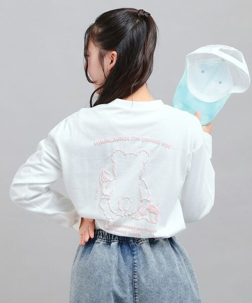 PINK-latte / ピンク ラテ Tシャツ | 発泡クリームくまちゃんロンT | 詳細8