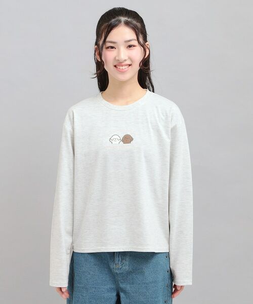 PINK-latte / ピンク ラテ Tシャツ | プチプラワンちゃんサガラロンT | 詳細1