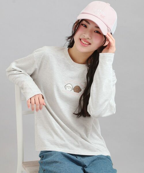 PINK-latte / ピンク ラテ Tシャツ | プチプラワンちゃんサガラロンT | 詳細15