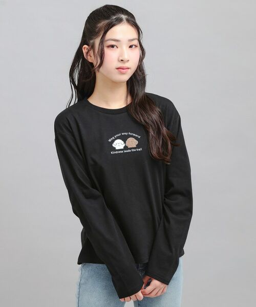 PINK-latte / ピンク ラテ Tシャツ | プチプラワンちゃんサガラロンT | 詳細7