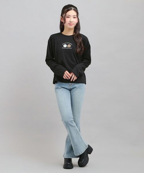 PINK-latte / ピンク ラテ Tシャツ | プチプラワンちゃんサガラロンT | 詳細9