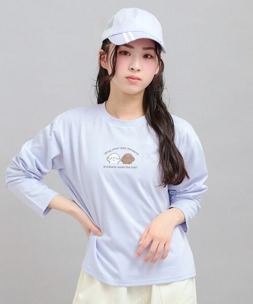 PINK-latte / ピンク ラテ Tシャツ | プチプラワンちゃんサガラロンT（ラベンダー(080)）