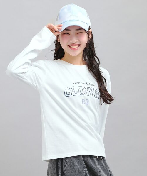 PINK-latte / ピンク ラテ Tシャツ | プチプラカレッジロゴT（オフホワイト(003)）