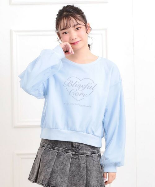 PINK-latte / ピンク ラテ スウェット | チュール重ねミニ裏毛トレーナー | 詳細15